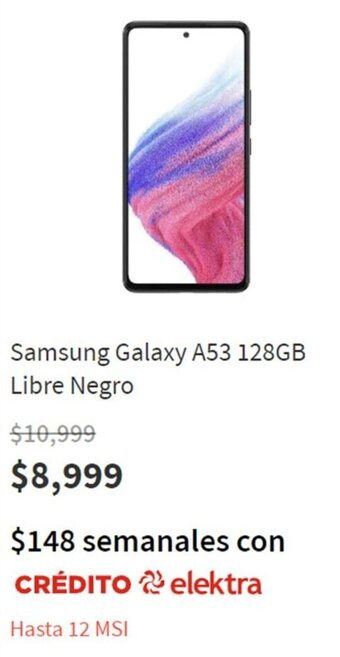 Elektra Samsung Galaxy A53 128GB Libre Negro oferta