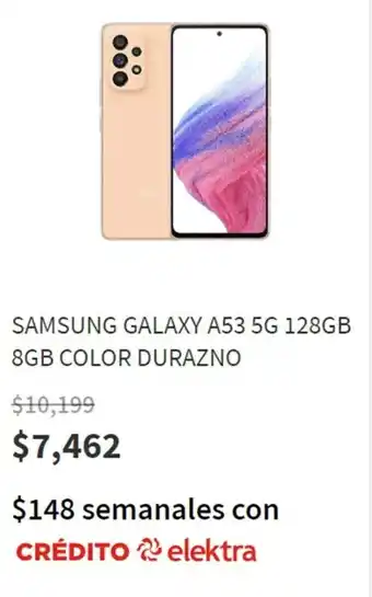 Elektra Samsung Galaxy A53 5G 128GB 8GB Color Durazno oferta