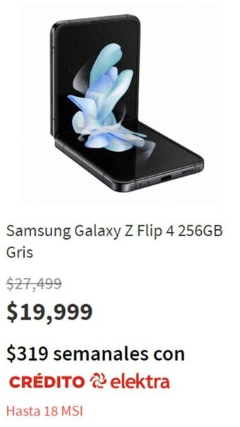 Elektra Samsung Galaxy Z Flip 4 256GB Gris oferta