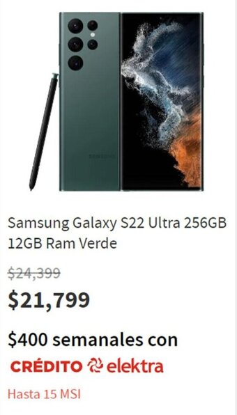 Samsung Galaxy S22 Ultra 256GB 12GB RAM Verde
