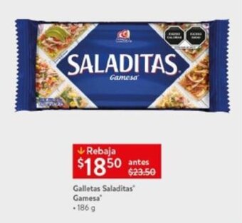 Walmart Galletas Saladitas® Gamesa 186g oferta