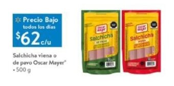 Walmart Salchicha Viena o de Pavo Oscar Mayer 500g oferta