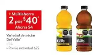 Walmart Variedad de Néctar Del Valle 2 x 1L oferta