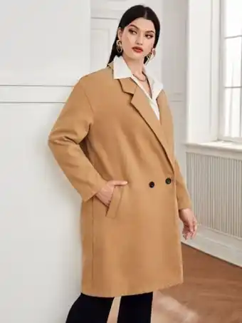 SHEIN Shein unity abrigo con bolsillo oblicuo con botones oferta