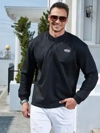SHEIN Extended sizes hombres camisa polo con estampado de letra oferta
