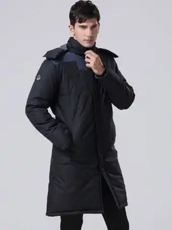 Hombres cazadora deportiva con estampado de letra de color combinado con capucha