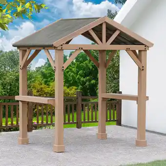 Costco Yardistry Pérgola Pequeña de Madera para Jardín oferta