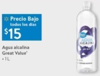 Walmart Agua Alcalina Great Value 1L oferta
