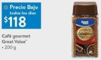 Walmart Café Gourmet Great Value 200g oferta