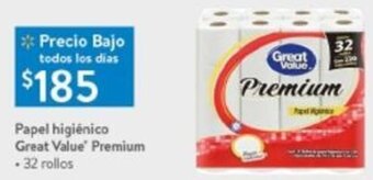 Walmart Papel Higiénico Great Value Premium 32 Rollos oferta