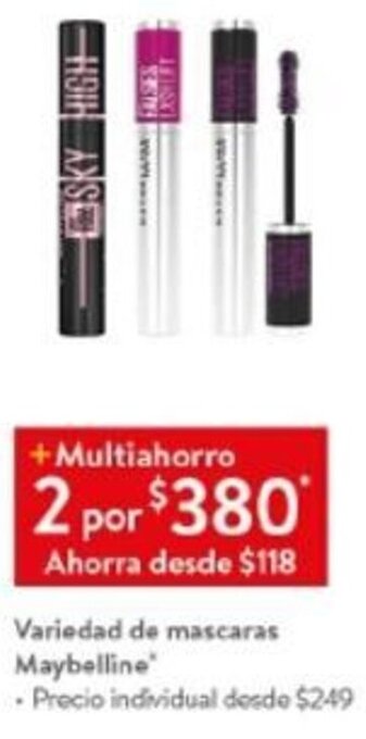 Walmart Variedad de Mascaras Maybelline oferta