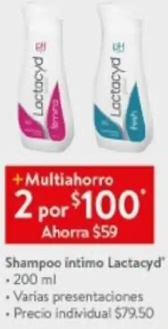 Walmart Shampoo Intimo Lactacyd 200ml oferta