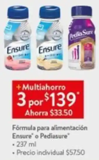 Fórmula para Alimentación Ensure o Pediasure 237ml