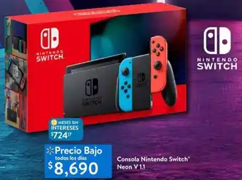 Walmart COnsola Nintendo Switch Neon V 1,1 oferta