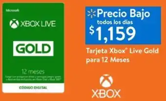 Tarjeta Xbox Live Gold para 12 Meses