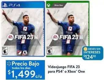 Walmart Videojuego FIFA 23 para PS4 o Xbox One oferta