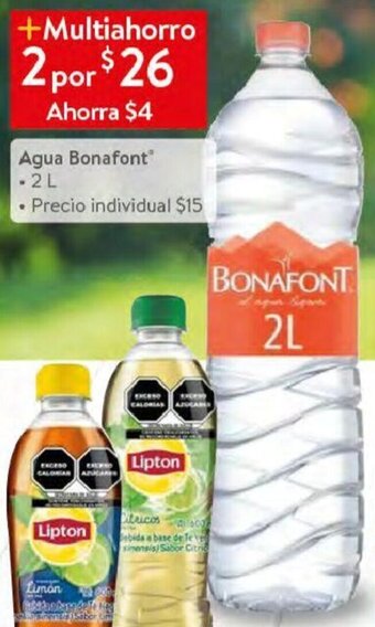 Walmart Agua Bonafont 2L oferta