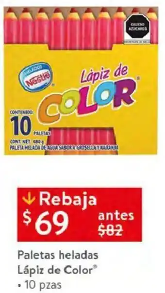 Walmart Paletas Heladas Lápiz de Color 10pzas oferta