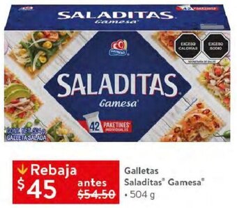 Walmart Galletas Saladitas Gamesa 504g oferta