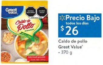 Walmart Caldo de Pollo Great Value 370g oferta
