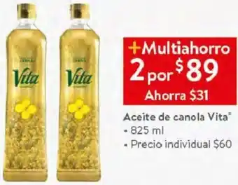 Walmart Aceite de Canola Vita 825ml oferta
