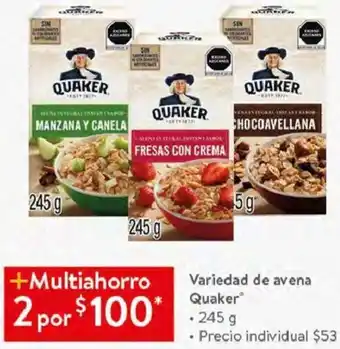 Walmart Variedad de Avena Quaker 245g oferta