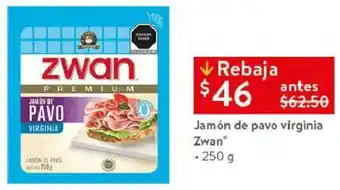 Walmart Jamón de Pavo Virginia Zwan 250g oferta