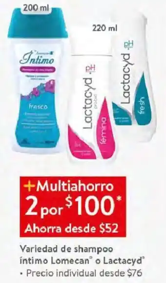 Walmart Variedad de Shampo Íntimo Lemocan o Lactacyd oferta