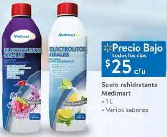 Walmart Suero Rehidratante Medimart 1L oferta