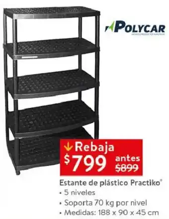 Estante de Plástico Practiko 5 Niveles 70kg