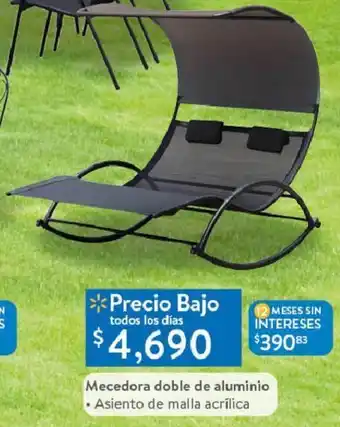 Walmart Mecedora Doble de Aluminio oferta