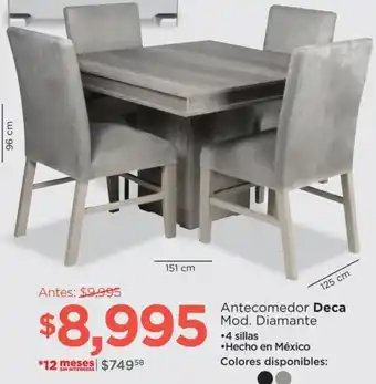 Chedraui Antecomedor Deca Diamante 4 Sillas oferta