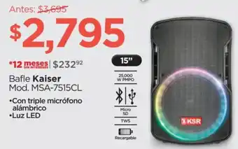 Chedraui Bafle Kaiser MSA-7515CL 15" oferta