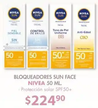 Soriana Mercado Bloqueadores Sun Face Nivea 50ml oferta