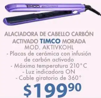 Soriana Mercado Alaciadora de Cabello Carbón Activado Timco Morada oferta