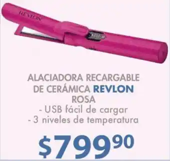 Alaciadora Recargable de Cerámica Revlon Rosa