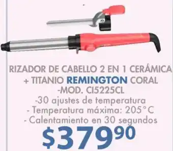 Rizador de Cabello 2 en 1 Cerámica + TTitanio Remington Coral