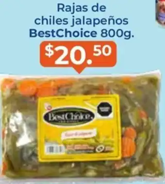 Rajas de Chiles Jalapeños BestChoice 800g