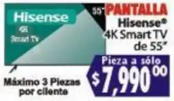 Casa Ley Hisense 4K Smart TV de 55" oferta