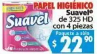 Papel Higiénico Suavel de 325 HD con 4 Piezas