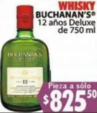 Whisky Buchanan's 12 Años Deluxe de 750ml