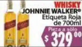 Casa Ley Whisky Johnnie Walker Etiqueta Roja de 700ml oferta
