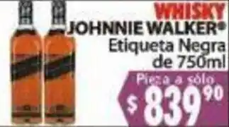 Whisky Johnnie Walker Etiqueta Negra de 750ml