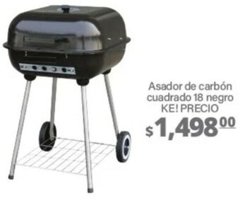 La Comer Asador de Carbón Cuadrado 18 Negro Ke! Precio oferta