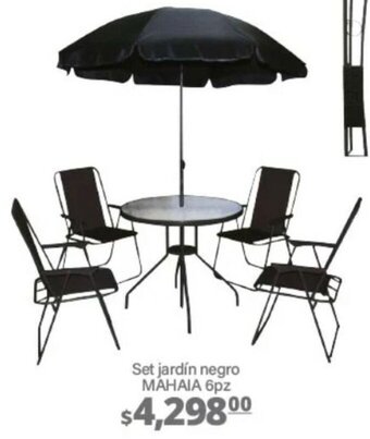 La Comer Set Jardín Negro Mahaia 6pz oferta