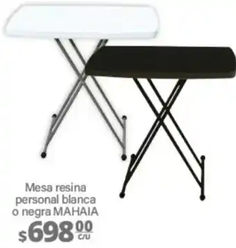 La Comer Mesa Resina Personal Blanca o Negra Mahaia oferta