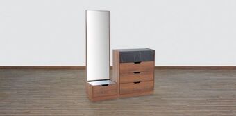 Muebles Dico Cómoda con espejo leiden café con negro oferta