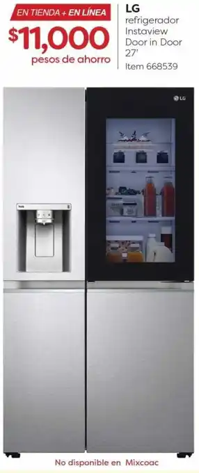 Costco LG Refrigerador Door in Door 27" oferta