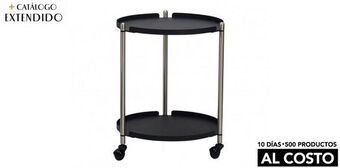 Casa de las Lomas Mesa lateral 42 cm bandeja madera negro oferta