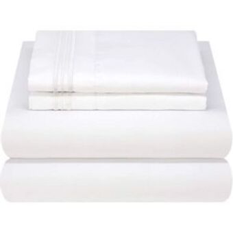 El Bodegón Sábanas de microfibra b.kind & beyond queen size blanco oferta